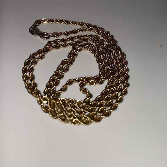 Mens Ladies 1/10th 10K Yellow Gold  Rope Chain Necklace 30" Length - Picture 8 of 10